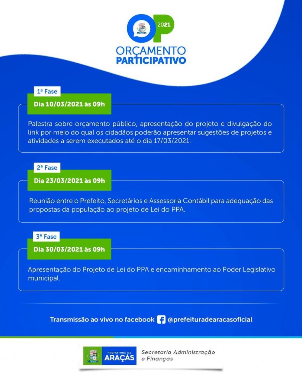 O secretário de finanças do município de Araçás anuncia a implantação do Orçamento Participativo