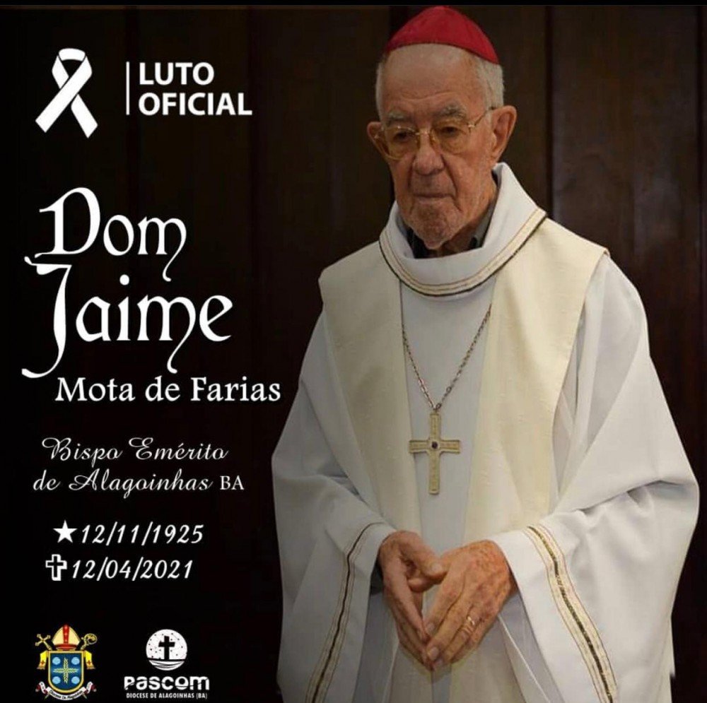 Faleceu Dom Jaime Mota de Farias, bispo emérito de Alagoinhas