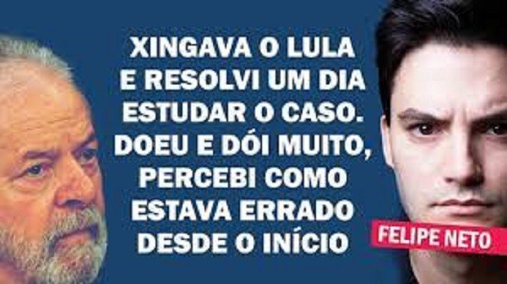 Felipe Neto descarta 3ª via nas eleições de 2022 e diz: bater em Lula é 'suicídio'