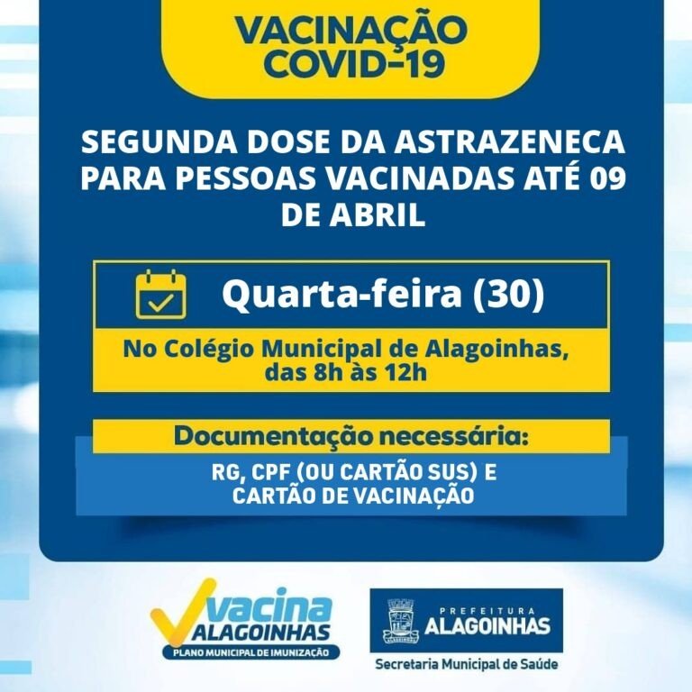 Vacinação Covid-19: confira o público desta quarta (30)