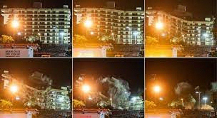 Resto do prédio que desabou em Miami é implodido
