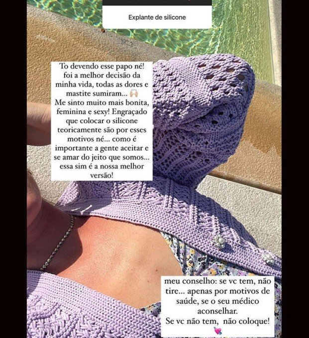 Cada vez mais mulheres recorrem ao explante de silicone como Fiorella Mattheis