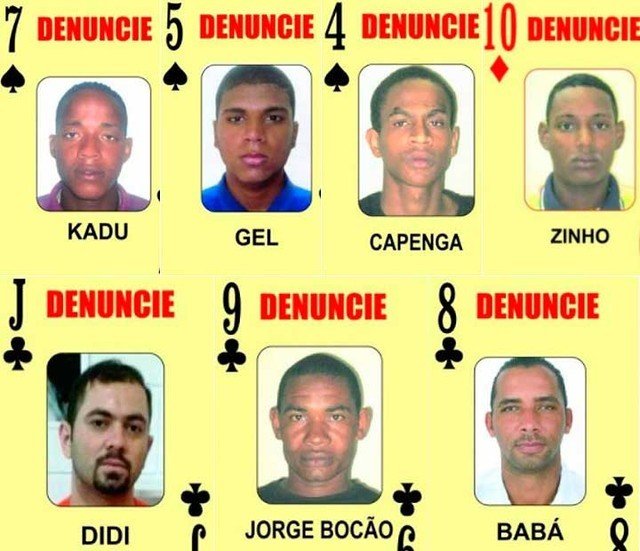 'Baralho do Crime' da Bahia é atualizado e sete procurados pela polícia são adicionados ao catálogo