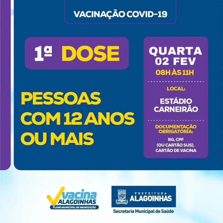 Vacinação contra a Covid-19 será retomada na próxima quarta-feira (02)