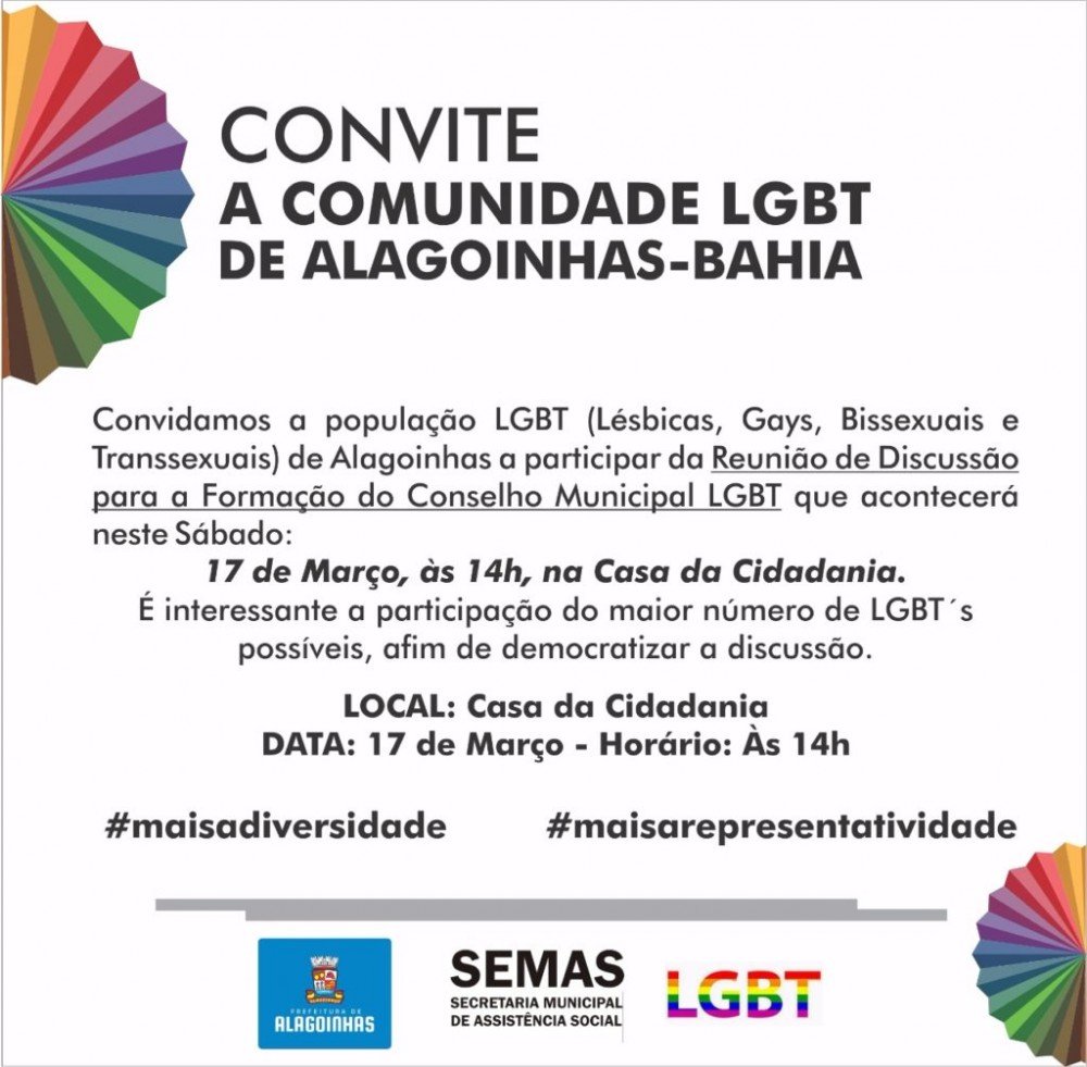 Prefeitura convida população para discutir a formação do Conselho Municipal LGBT