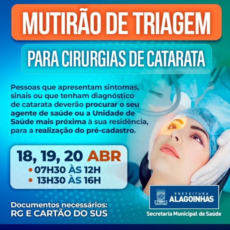 Prefeitura realiza mutirão de triagem para cirurgias de Catarata