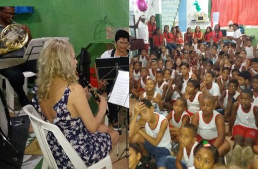 Voluntárias e Osba levam música erudita para escola infantil