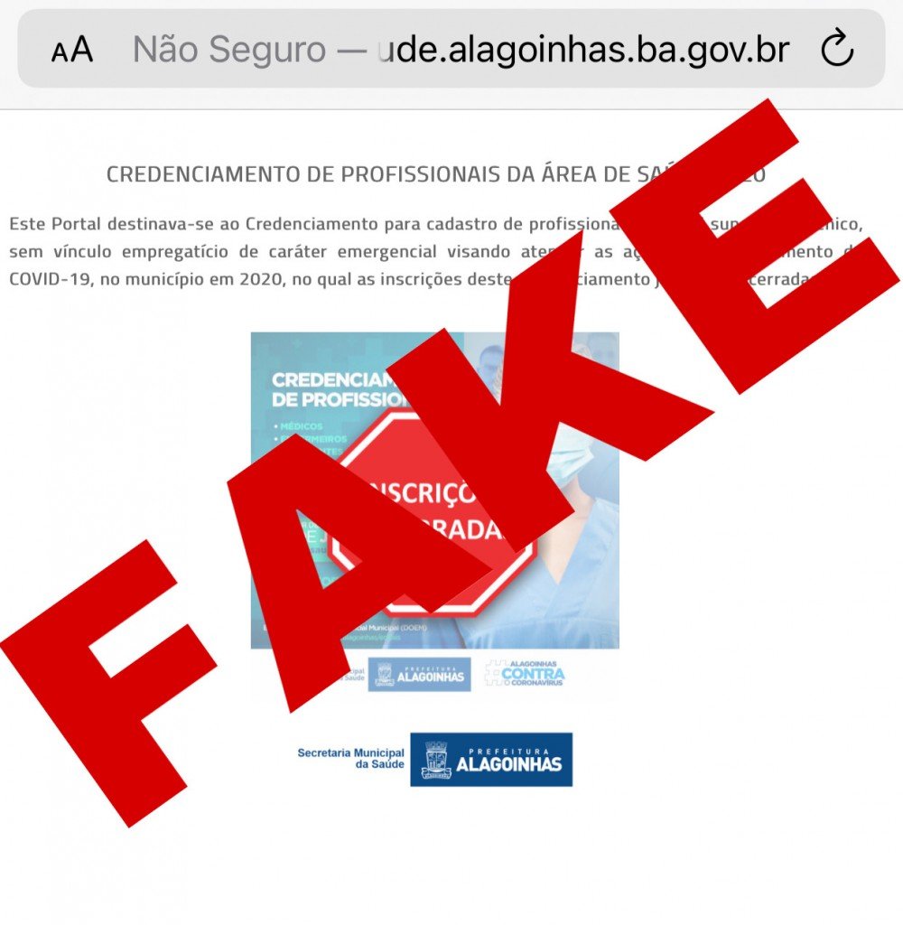 Fake News: Inscrições para o Credenciamento de Profissionais para Enfrentamento da COVID-19 de 2020 não foi reaberto