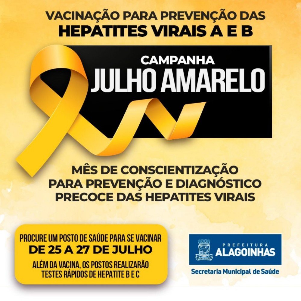 Prevenção e testagem são intensificados durante campanha do Julho Amarelo em Alagoinhas