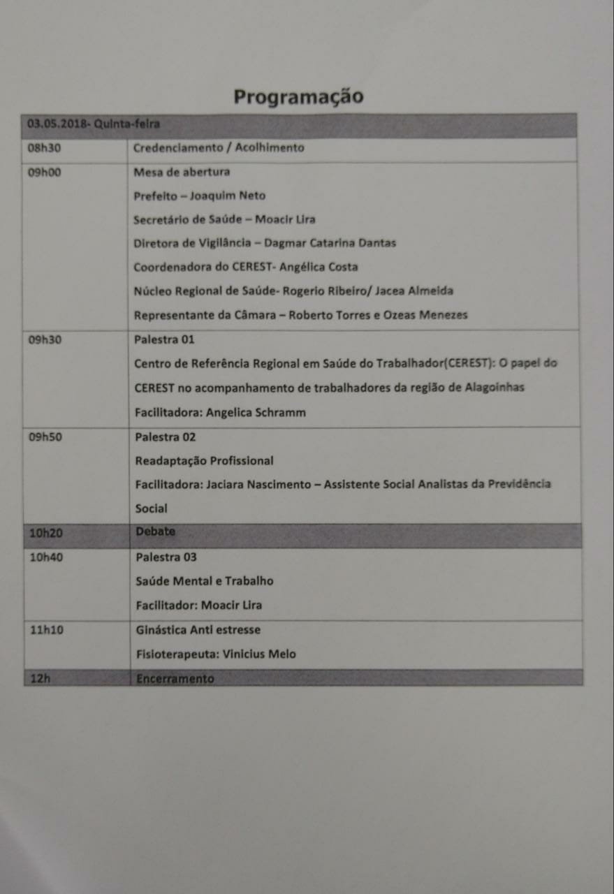Prefeitura promove 1ª Semana de Atenção à Saúde do Trabalhador