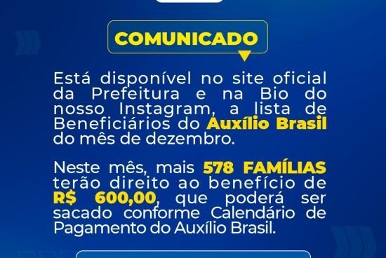 Confira a nova lista de aprovados no Auxílio Brasil em Alagoinhas