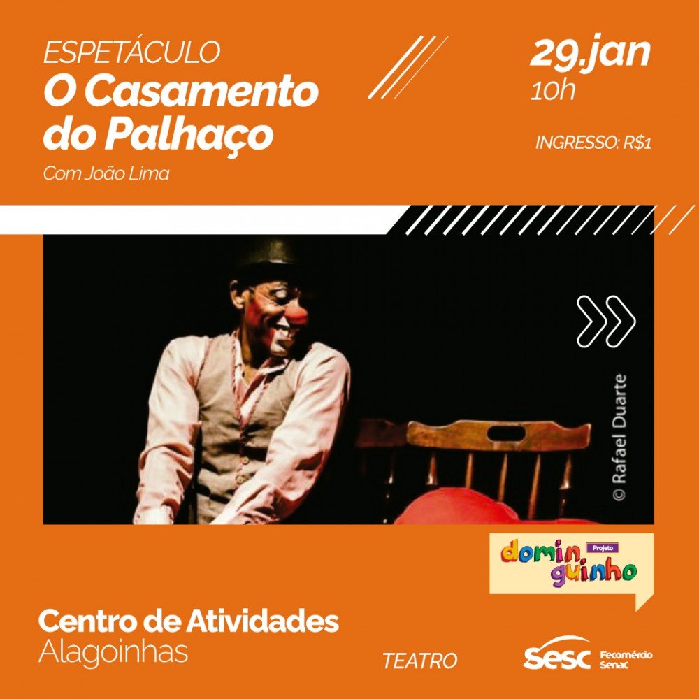Sesc Alagoinhas recebe espetáculo circense O Casamento do Palhaço