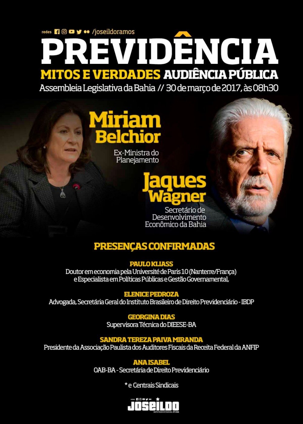 Dep. Joseildo Ramos promove audiência pública contra ameaça aos direitos do trabalhador.