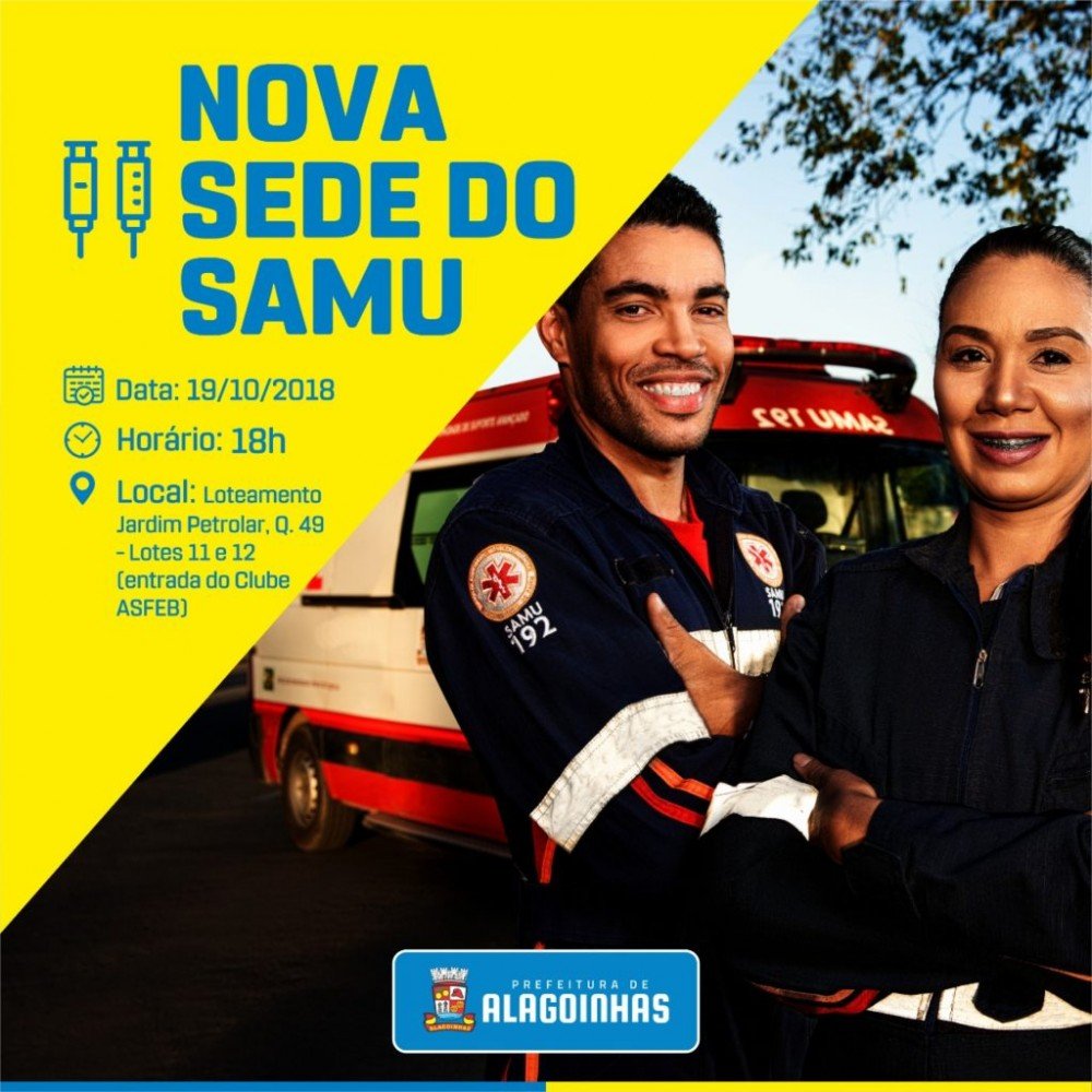 Prefeitura inaugura nova base do SAMU nesta sexta-feira (19)