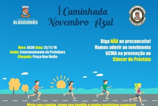 Novembro Azul: Guarda Municipal realiza caminhada de conscientização sobre o câncer de próstata