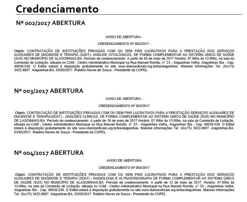 Prefeitura abre credenciamento de empresas para suporte à Saúde
