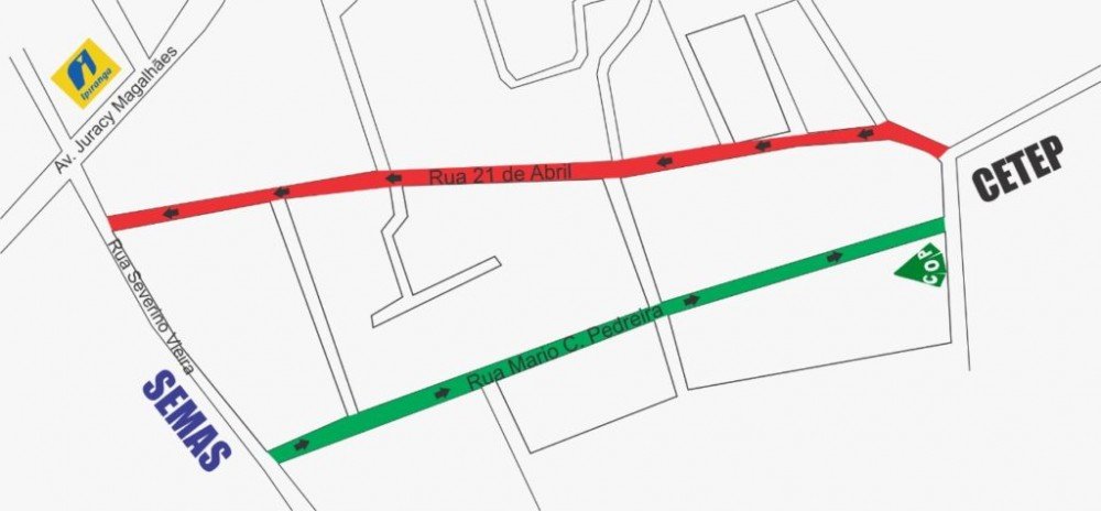 Ruas 21 de Abril e Mário Pedreira têm mudança de sentido
