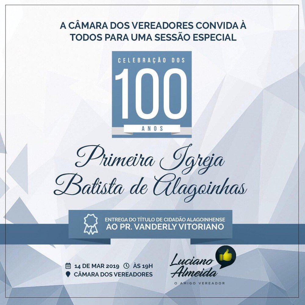 Vereador Luciano Almeida convida para audiência pública na Câmara dos Vereadores