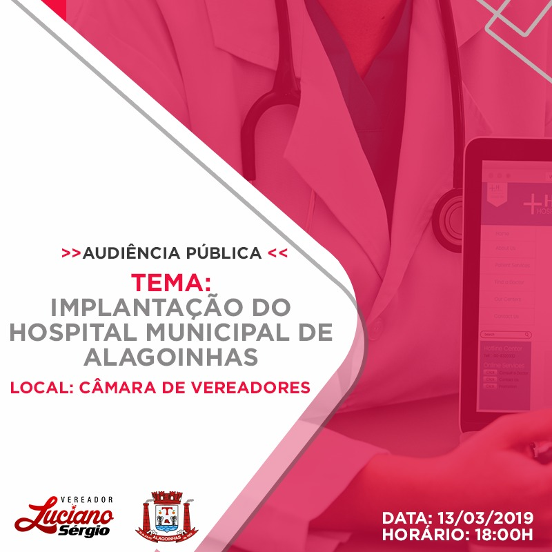 Vereador Luciano Sergio promove audiência pública na Câmara dos Vereadores