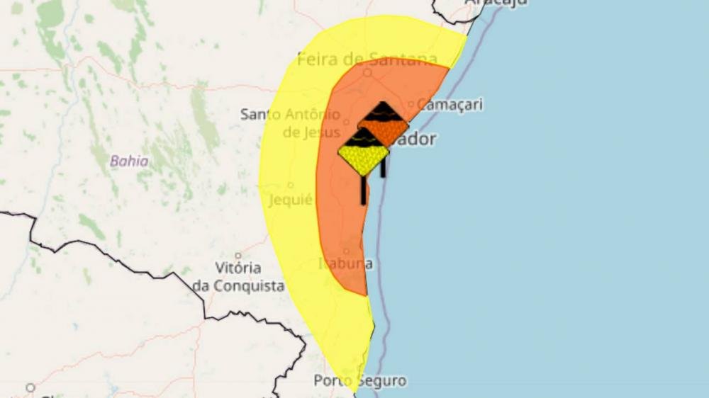 Cidades da Bahia têm alertas de chuvas intensas a partir desta segunda