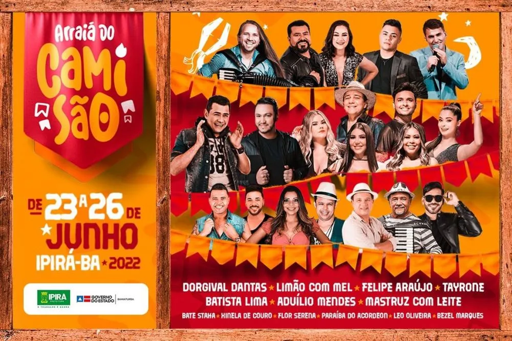 São João de Ipirá será realizado entre 23 e 26 de junho; veja as atrações