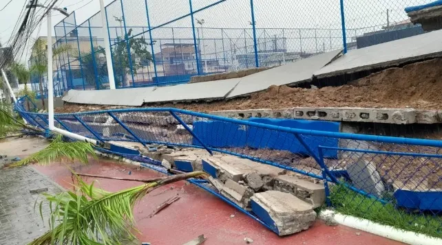 Complexo milionário recém-inaugurado desaba após chuvas em Salvador