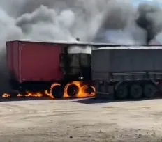 Feira de Santana: Caminhão de cerveja pega fogo em posto de combustível; veja