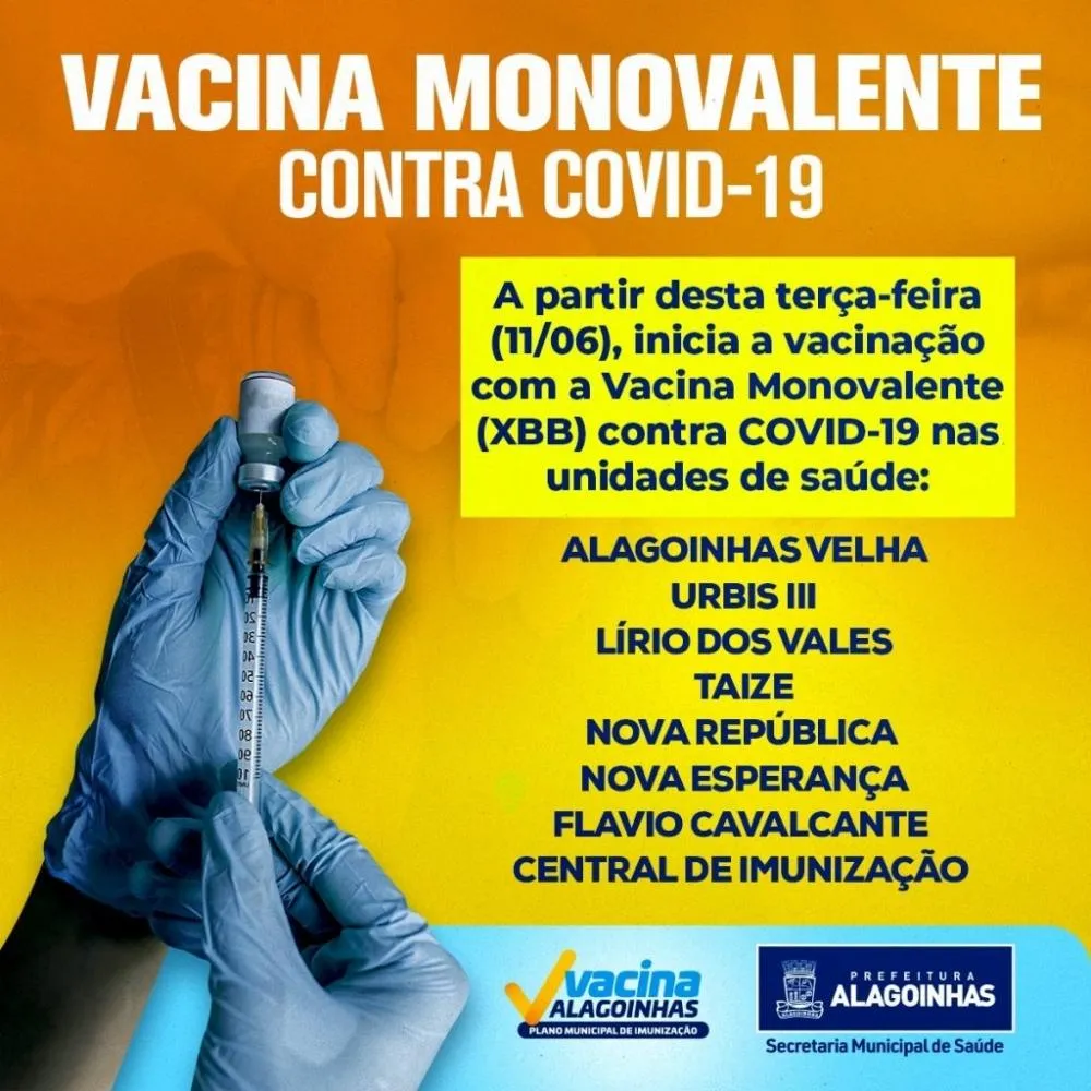Vacina monovalente contra Covid-19 começou a ser aplicada na terça (11)