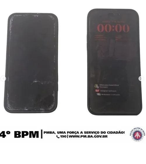 Homem é preso em Alagoinhas por policiais do 4º Batalhão após roubo de celular