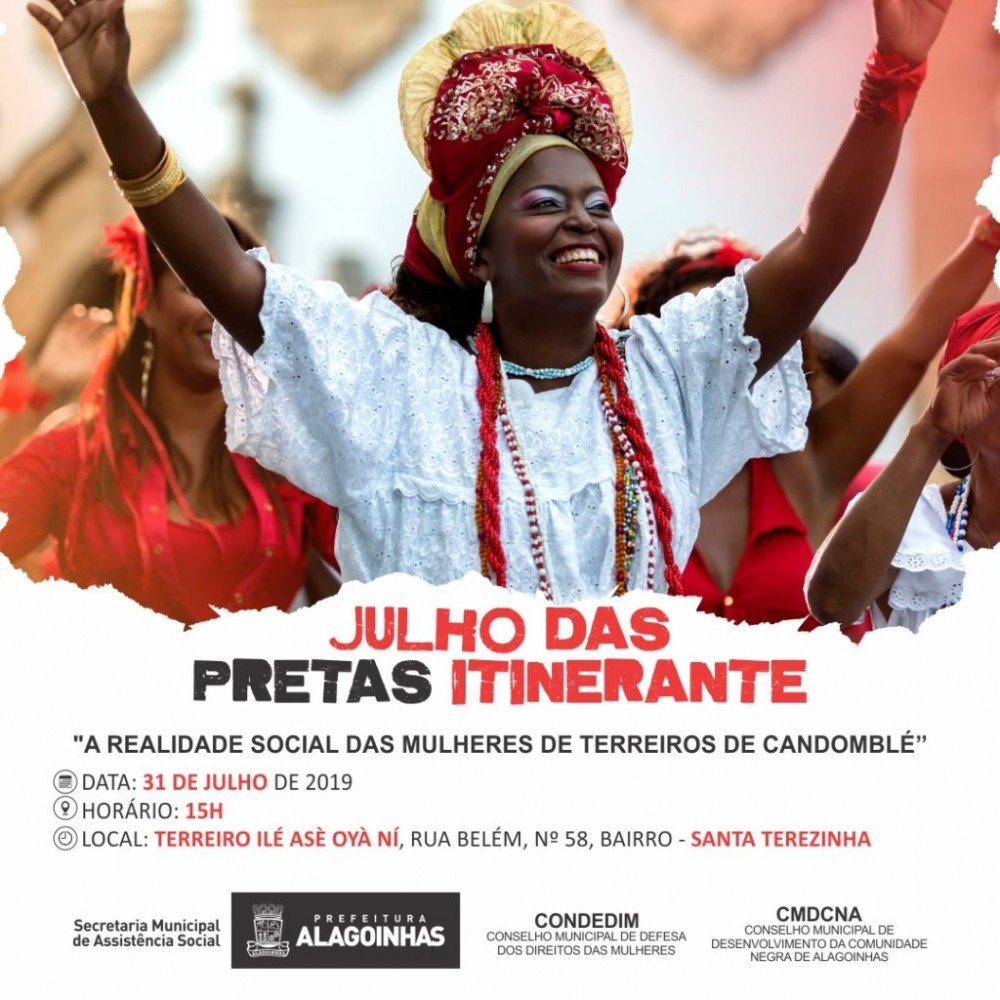 Julho das Pretas Itinerante: Agenda inclui entrega da Medalha Tereza de Benguela e encontro com participação da secretária da SPM, Julieta Palmeira