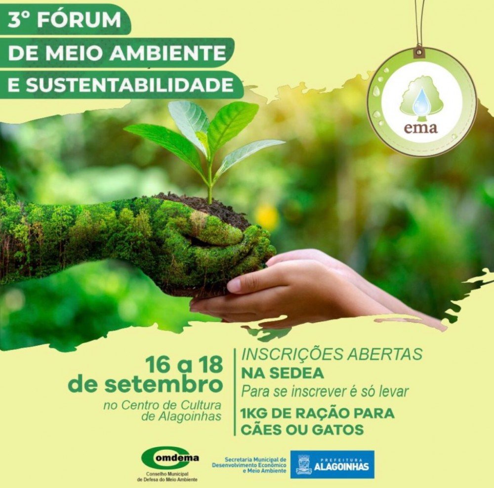 Prefeitura promove 3ª edição do Fórum de Meio Ambiente e Sustentabilidade na próxima semana