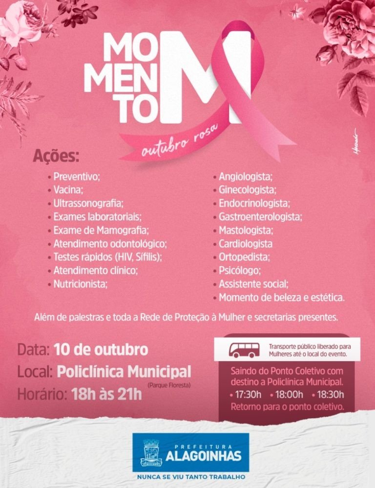 Prefeitura lança programa de cuidado integral à Saúde da Mulher e promove “MOMENTO M” com atendimentos à população nesta quinta-feira (10)