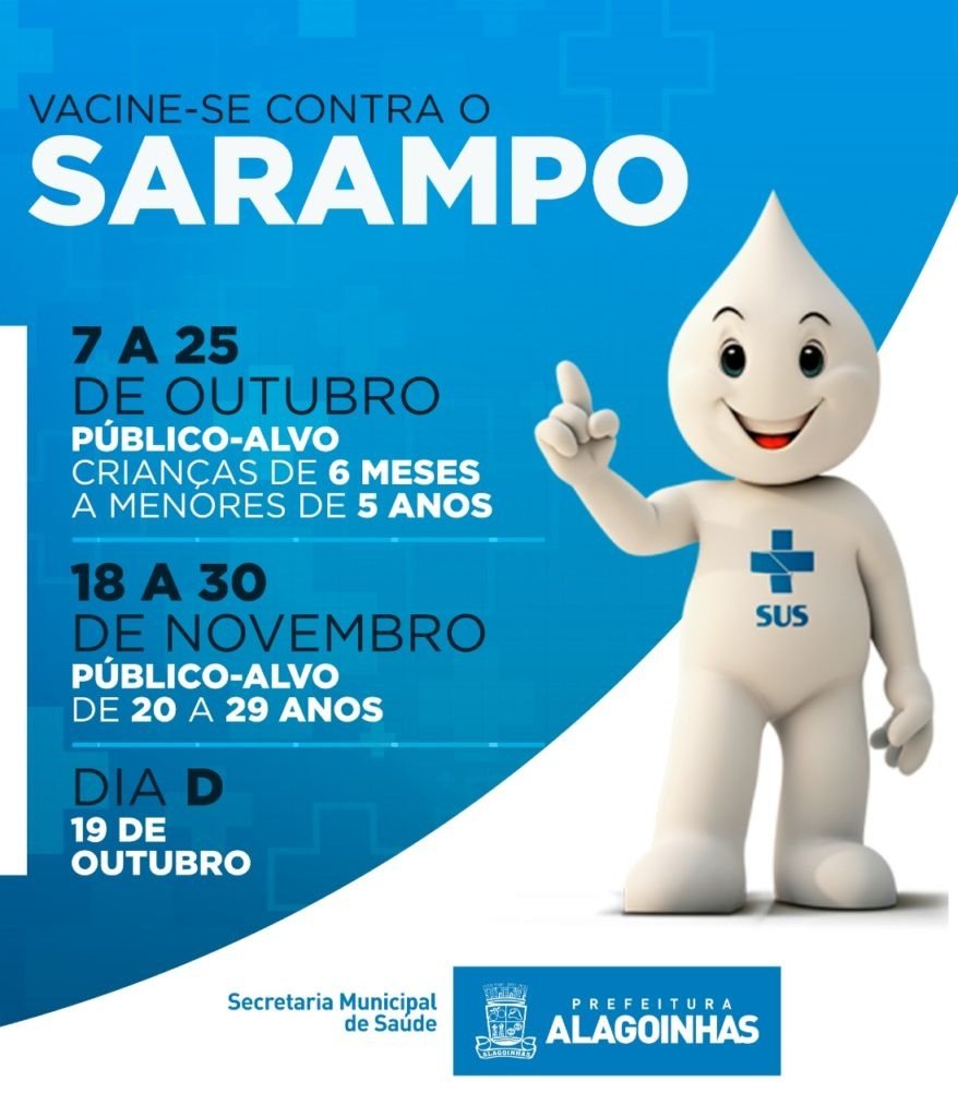 DIA D: Unidades de Saúde estarão abertas neste sábado (19) para a vacinação contra o Sarampo
