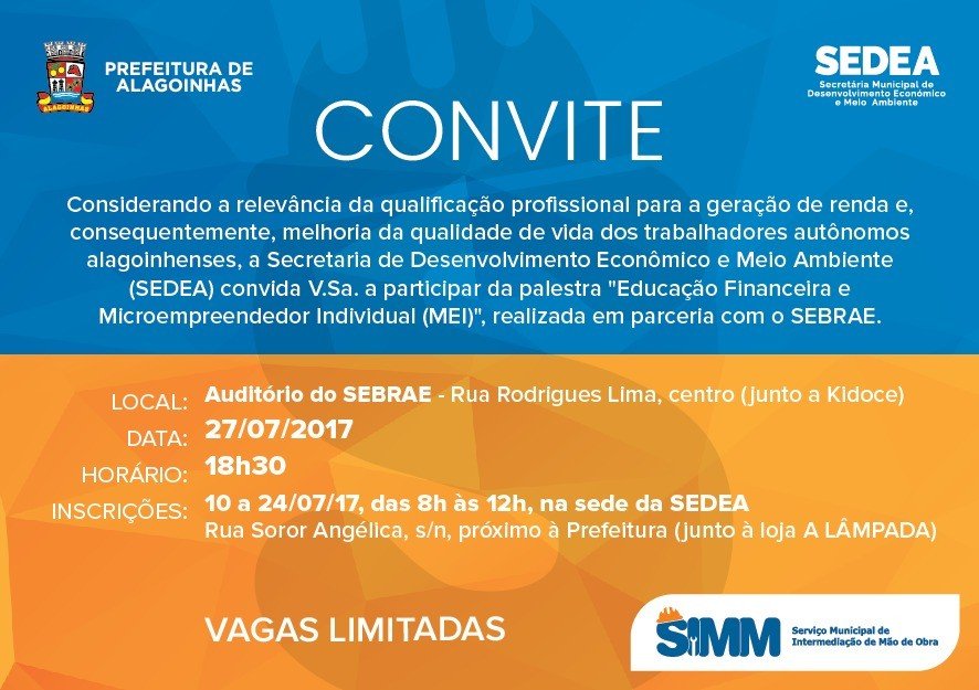 Palestra sobre educação financeira será oferecida para trabalhador informal