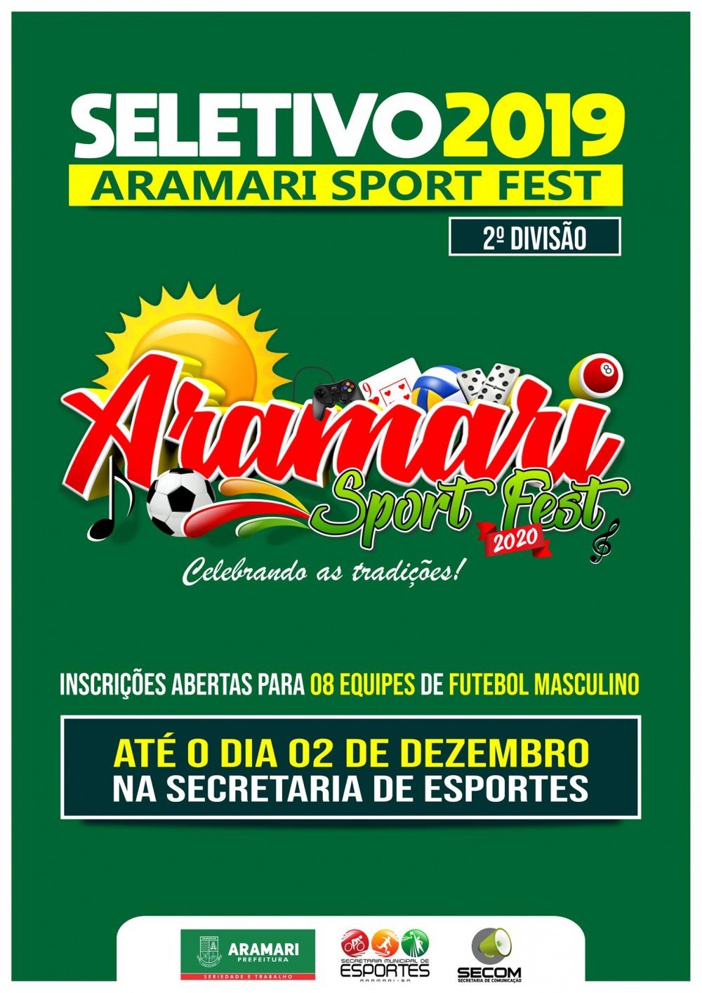Estão abertas as inscrições para equipes de futebol masculino - Aramari
