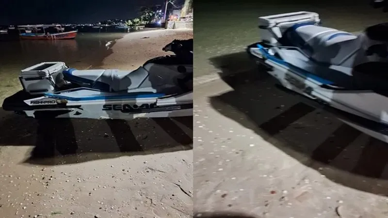 Acidente entre Jet Ski e barco deixa um morto e uma mulher ferida na Ribeira, em Salvador (VÍDEO)