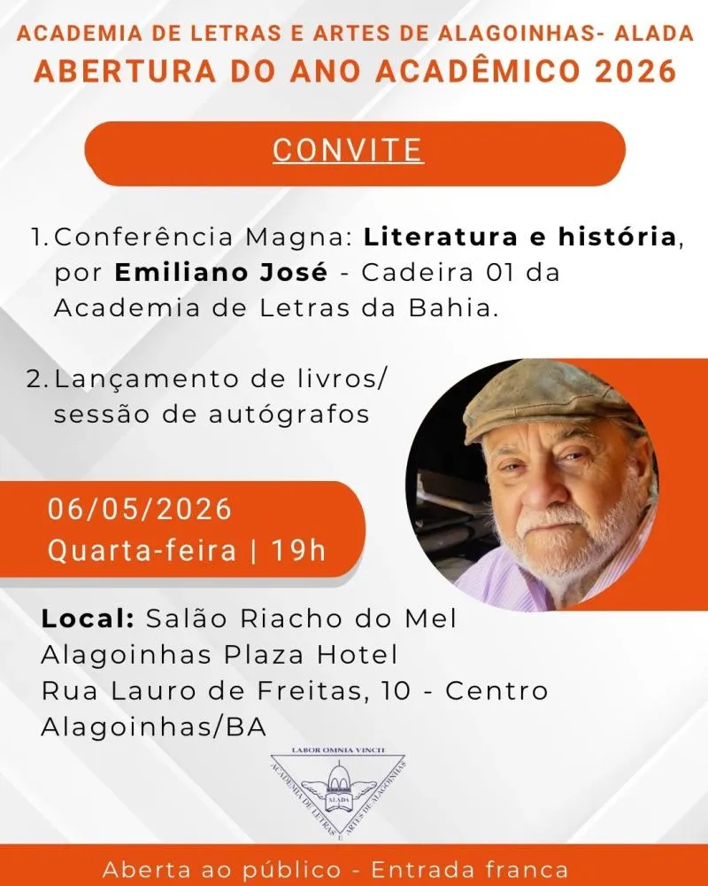 Academia de Letras de Alagoinhas inicia Ano Acadêmico com palestra de Emiliano José