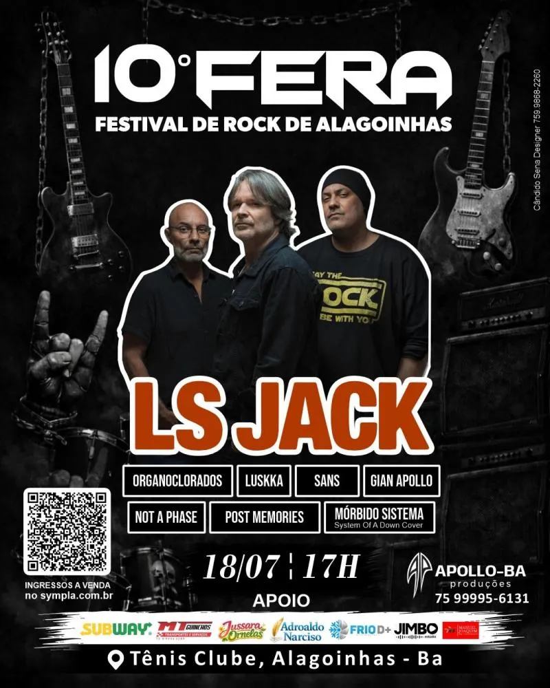 Fera Rock 2026 celebra a 10ª edição com show da banda LS Jack em Alagoinhas