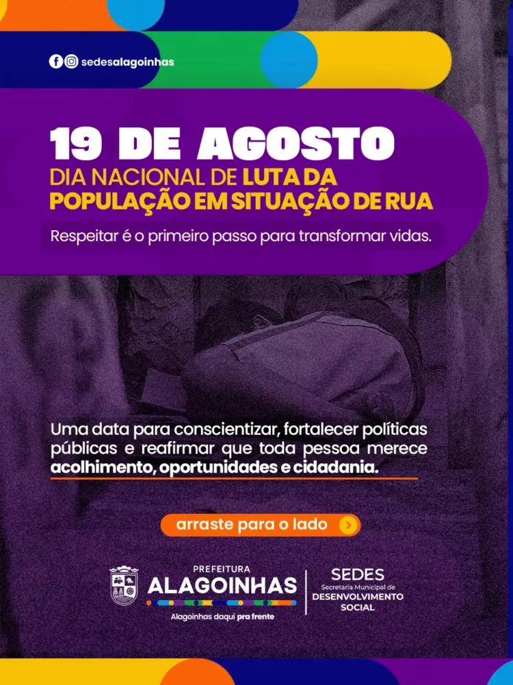 Alagoinhas realiza programação pelo Dia Nacional de Luta da População em Situação de Rua