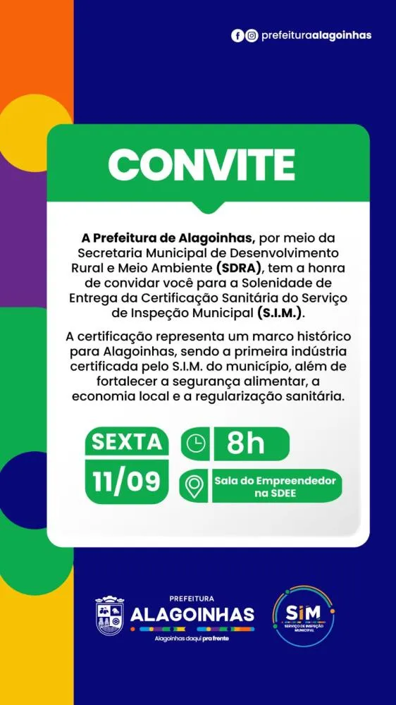 Alagoinhas realiza entrega da primeira certificação sanitária do S.I.M.
