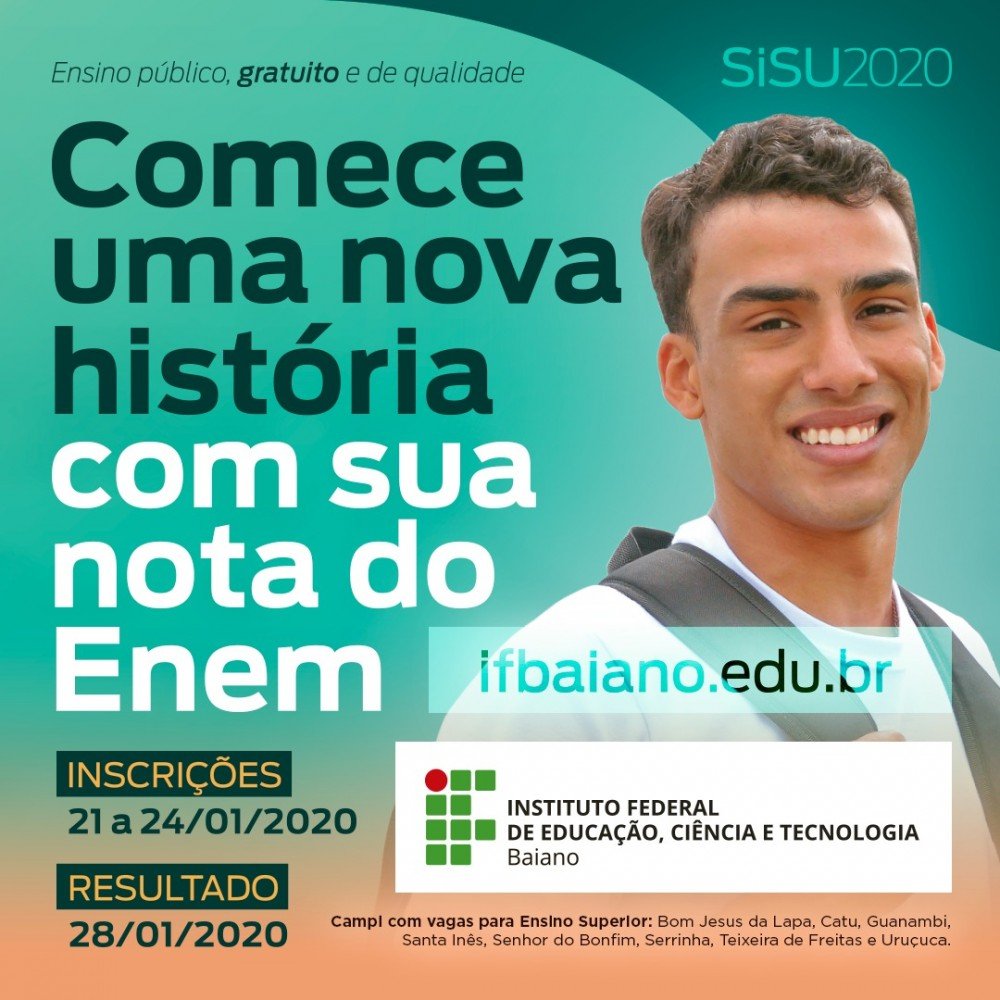IF Baiano oferta 740 vagas para cursos superiores via Sisu