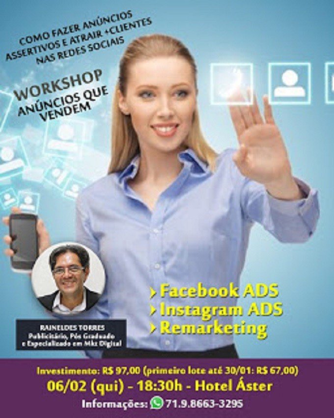 Anúncios que vendem. Workshop dia 06.02 no Hotel Aster