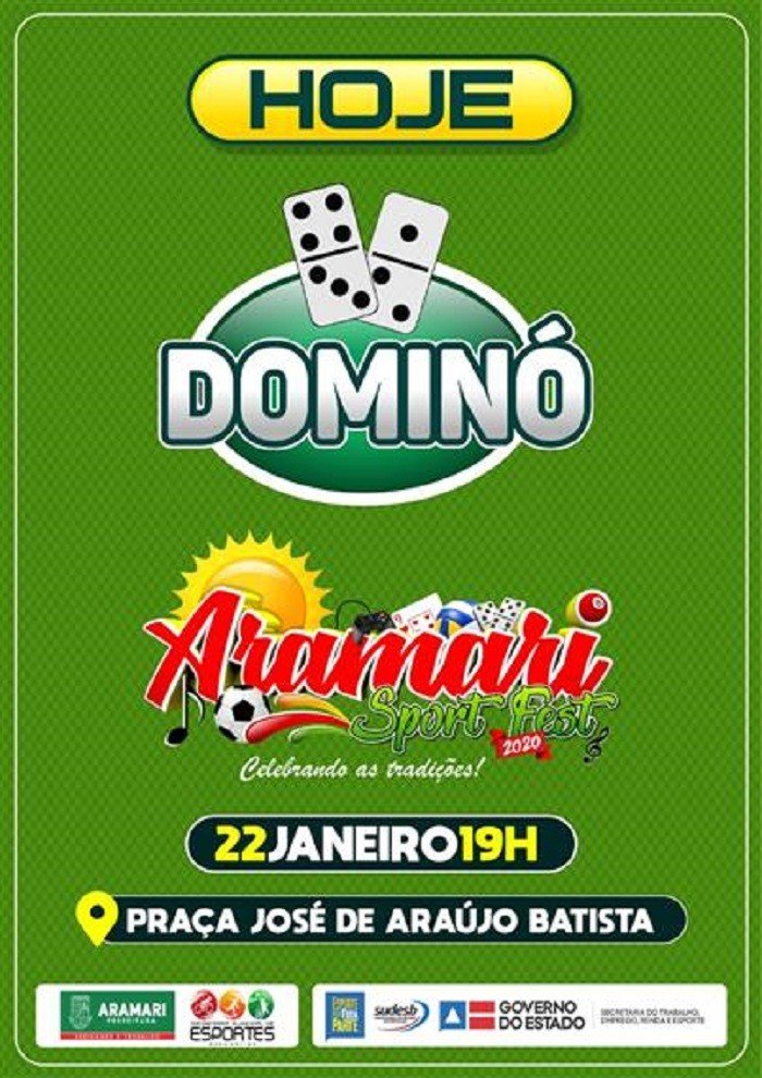 Hoje tem dominó no Aramari Sport Fest 2020