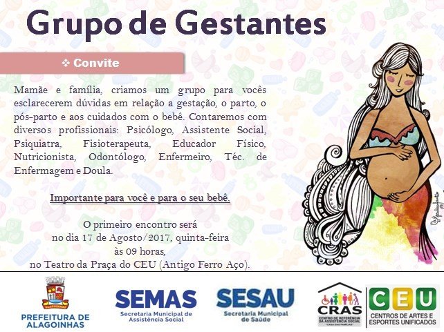 SEMAS convida gestantes e mães para encontro na Praça do CEU