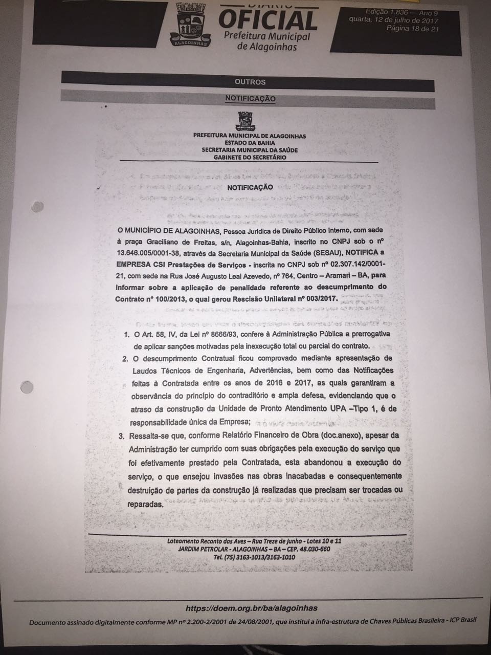 Exclusiva - Denúncia de Radiovaldo Costa é respondida pelo Secretário de Saúde