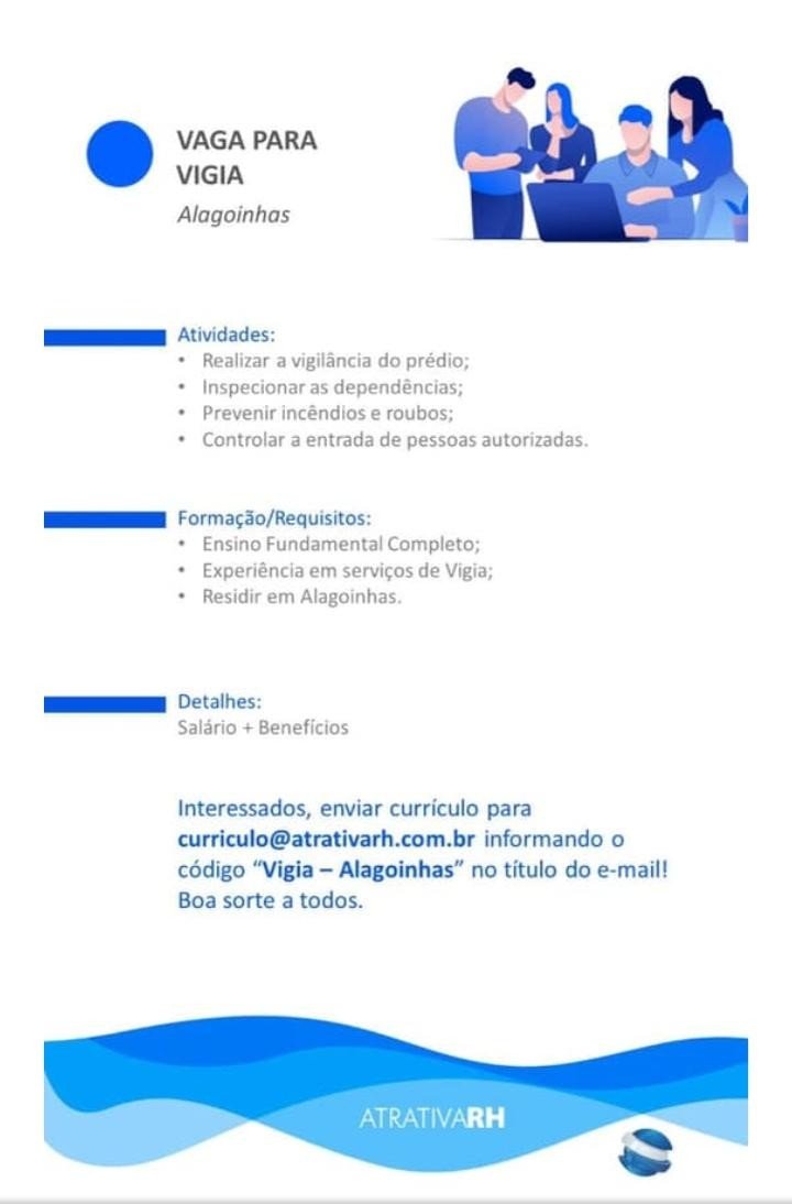 Vaga para vigia em Alagoinhas