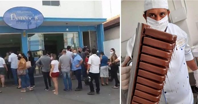 Moradores compram 3 mil picolés para ajudar dono de sorveteria