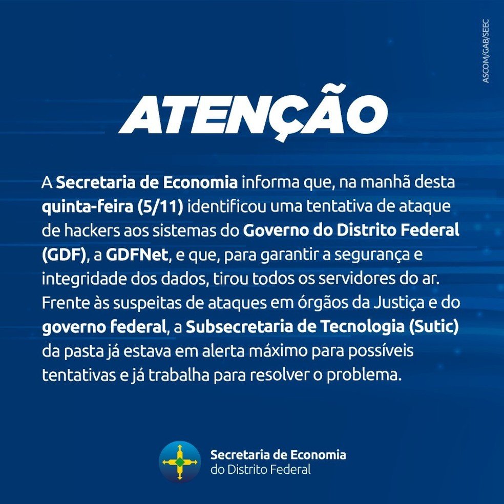 Ministério da Saúde ficou sem internet e sem telefones fixos na quinta-feira.