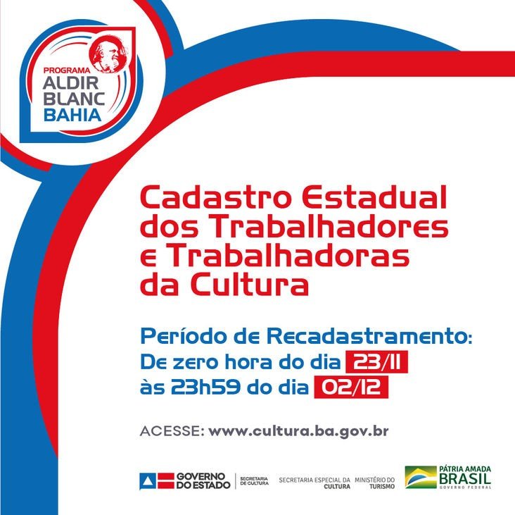 Aberta chamada para o recadastramento dos trabalhadores da cultura