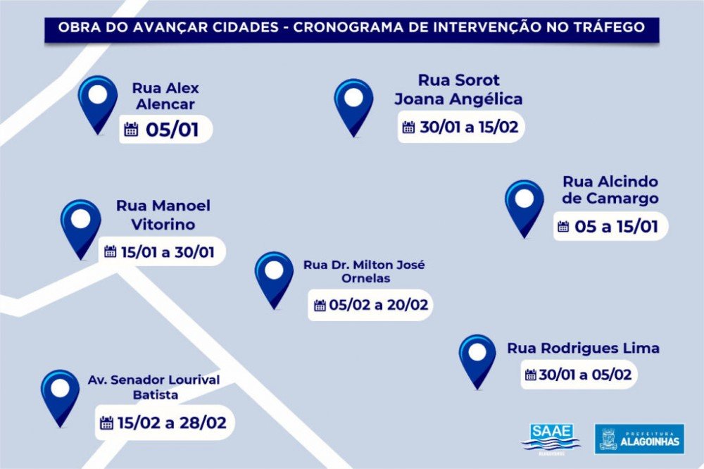 Esgotamento sanitário: Nova etapa do Avançar Cidades altera funcionamento do tráfego no Centro